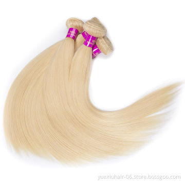 613 Brazilian Virgin Human Hair Weave Bundle 613 Blonde Human Hair Extensions Machine Double Weft Hair Bundles
